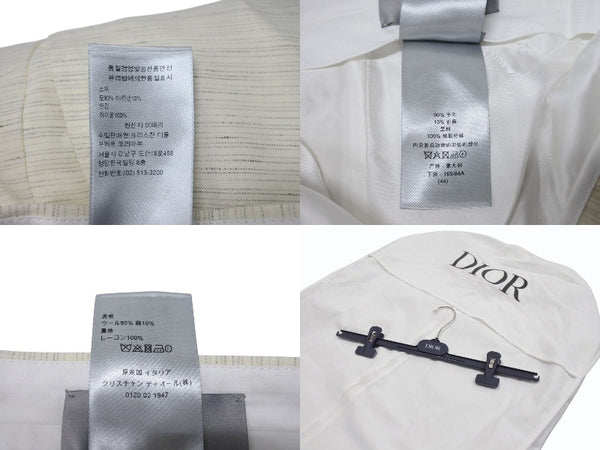 新品同様 Christian Dior COUTURE クリスチャンディオール クチュール スラックス トラウザーズ 393C101B5845 サイズ44 アイボリー 中古 4b004621