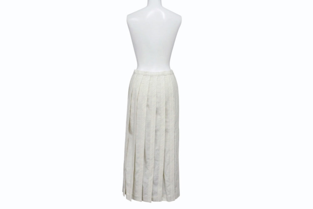 New and unused Christian Dior Pleated long skirt 393C902A5845 Size U Wool Linen Ivory Used 4b004622