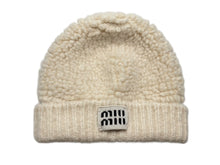 画像をギャラリービューアに読み込む, 極美品 MIUMIU ミュウミュウ ビーニー ニットキャップ ニット帽 5HC327 2CNN ウール アルパカ ポリアミド アイボリー 中古 4b009623