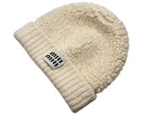 画像をギャラリービューアに読み込む, 極美品 MIUMIU ミュウミュウ ビーニー ニットキャップ ニット帽 5HC327 2CNN ウール アルパカ ポリアミド アイボリー 中古 4b009623