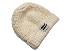 画像をギャラリービューアに読み込む, 極美品 MIUMIU ミュウミュウ ビーニー ニットキャップ ニット帽 5HC327 2CNN ウール アルパカ ポリアミド アイボリー 中古 4b009623