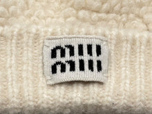 画像をギャラリービューアに読み込む, 極美品 MIUMIU ミュウミュウ ビーニー ニットキャップ ニット帽 5HC327 2CNN ウール アルパカ ポリアミド アイボリー 中古 4b009623