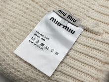 画像をギャラリービューアに読み込む, 極美品 MIUMIU ミュウミュウ ビーニー ニットキャップ ニット帽 5HC327 2CNN ウール アルパカ ポリアミド アイボリー 中古 4b009623