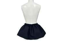 Load image into Gallery viewer, 極美品 MIUMIU ミュウミュウ モヘア ミニスカート MG2200 サイズ40 フレア ロゴパッチ ネイビー 24SS 中古 4b004626