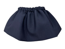 Load image into Gallery viewer, 極美品 MIUMIU ミュウミュウ モヘア ミニスカート MG2200 サイズ40 フレア ロゴパッチ ネイビー 24SS 中古 4b004626