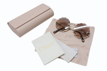 画像をギャラリービューアに読み込む, Chloe クロエ サングラス メガネ べっ甲柄 CE142S 742 プラスチック ゴールド金具 ブラウン 美品 中古 4b004630