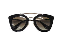 画像をギャラリービューアに読み込む, PRADA プラダ サングラス サイドロゴ SPR AB-0A7 ブラック ゴールド サイズ49□26 美品 中古 4b004631