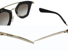 画像をギャラリービューアに読み込む, PRADA プラダ サングラス サイドロゴ SPR AB-0A7 ブラック ゴールド サイズ49□26 美品 中古 4b004631