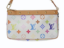 画像をギャラリービューアに読み込む, 極美品 LOUIS VUITTON ルイヴィトン ポシェット アクセソワール アクセサリーポーチ M92649 ホワイト マルチカラー 村上隆 中古 4b004633