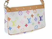 画像をギャラリービューアに読み込む, 極美品 LOUIS VUITTON ルイヴィトン ポシェット アクセソワール アクセサリーポーチ M92649 ホワイト マルチカラー 村上隆 中古 4b004633