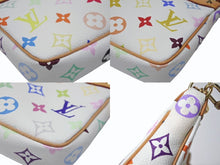 画像をギャラリービューアに読み込む, 極美品 LOUIS VUITTON ルイヴィトン ポシェット アクセソワール アクセサリーポーチ M92649 ホワイト マルチカラー 村上隆 中古 4b004633