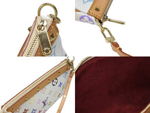 画像をギャラリービューアに読み込む, 極美品 LOUIS VUITTON ルイヴィトン ポシェット アクセソワール アクセサリーポーチ M92649 ホワイト マルチカラー 村上隆 中古 4b004633