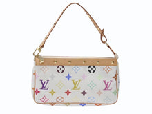 画像をギャラリービューアに読み込む, 極美品 LOUIS VUITTON ルイヴィトン ポシェット アクセソワール アクセサリーポーチ M92649 ホワイト マルチカラー 村上隆 中古 4b004636