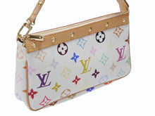 画像をギャラリービューアに読み込む, 極美品 LOUIS VUITTON ルイヴィトン ポシェット アクセソワール アクセサリーポーチ M92649 ホワイト マルチカラー 村上隆 中古 4b004636