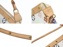 画像をギャラリービューアに読み込む, 極美品 LOUIS VUITTON ルイヴィトン ポシェット アクセソワール アクセサリーポーチ M92649 ホワイト マルチカラー 村上隆 中古 4b004636
