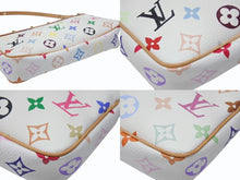 画像をギャラリービューアに読み込む, 極美品 LOUIS VUITTON ルイヴィトン ポシェット アクセソワール アクセサリーポーチ M92649 ホワイト マルチカラー 村上隆 中古 4b004636