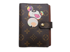 LOUIS VUITTON ルイヴィトン 手帳カバー アジェンダPM モノグラムパンダ 村上隆 R20011 ブラウン マルチカラー 美品 中古 4b004640