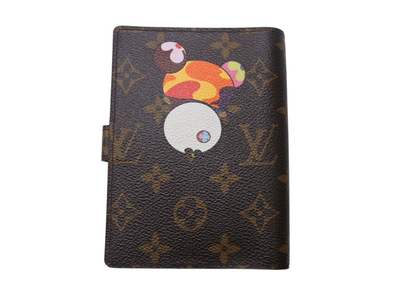 LOUIS VUITTON Notebook Cover Agenda PM Monogram Panda Takashi Murakami R20011 Brown Multicolor Good Condition Used 4b004640