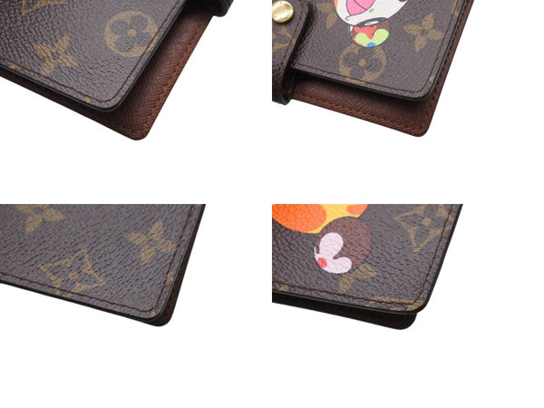 LOUIS VUITTON ルイヴィトン 手帳カバー アジェンダPM モノグラムパンダ 村上隆 R20011 ブラウン マルチカラー 美品 中古 4b004640