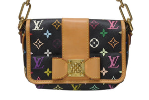 極美品 LOUIS VUITTON ルイヴィトン パティ ワンショルダーバッグ M40306 モノグラム マルチカラー ブラック 村上隆 中古 4b004643
