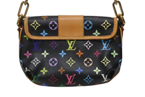 極美品 LOUIS VUITTON ルイヴィトン パティ ワンショルダーバッグ M40306 モノグラム マルチカラー ブラック 村上隆 中古 4b004643