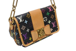 極美品 LOUIS VUITTON ルイヴィトン パティ ワンショルダーバッグ M40306 モノグラム マルチカラー ブラック 村上隆 中古 4b004643