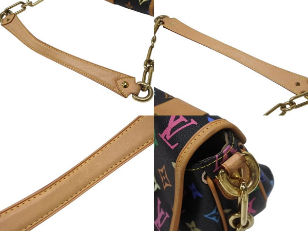 極美品 LOUIS VUITTON ルイヴィトン パティ ワンショルダーバッグ M40306 モノグラム マルチカラー ブラック 村上隆 中古 4b004643