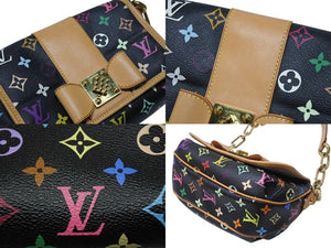 極美品 LOUIS VUITTON ルイヴィトン パティ ワンショルダーバッグ M40306 モノグラム マルチカラー ブラック 村上隆 中古 4b004643