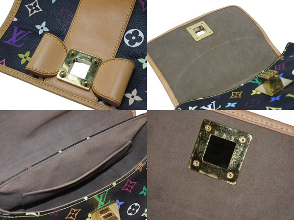 極美品 LOUIS VUITTON ルイヴィトン パティ ワンショルダーバッグ M40306 モノグラム マルチカラー ブラック 村上隆 中古 4b004643
