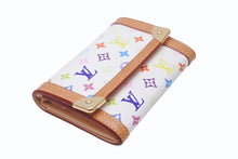 Load image into Gallery viewer, 極美品 LOUIS VUITTON ルイヴィトン ポルトモネ プラ コインケース 小銭入れ M92657 モノグラム マルチカラー ホワイト 村上隆 中古 4b004644