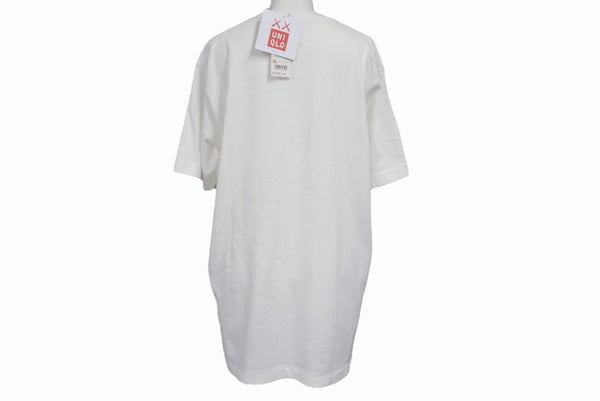 極美品 UNIQLO ユニクロ ｘ KAWS カウズ コラボ 半袖Tシャツ ホワイト サイズ XL 中古4b005648