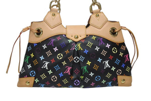 LOUIS VUITTON ルイヴィトン モノグラム マルチカラー 村上隆 ウルスラ ブラック ハンドバッグ M40124 美品 中古 4b004649