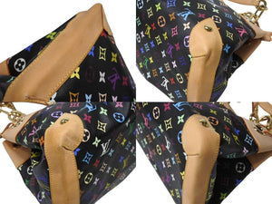 LOUIS VUITTON ルイヴィトン モノグラム マルチカラー 村上隆 ウルスラ ブラック ハンドバッグ M40124 美品 中古 4b004649