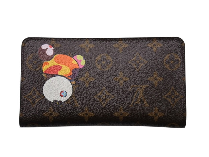 Very Good Condition LOUIS VUITTON Louis Vuitton x Takashi Murakami Collaboration Long Wallet M61729 Panda Portomone Sip Monogram Canvas Used 4b004650