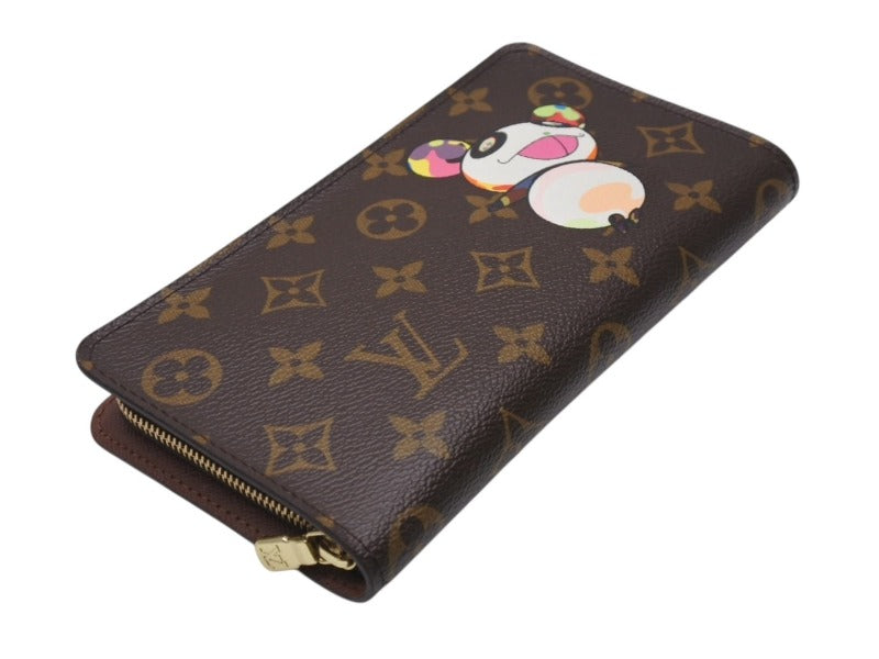 極美品 LOUIS VUITTON ルイ ヴィトン × 村上隆 コラボ 長財布 M61729 パンダ ポルトモネジップ モノグラムキャンバス 中古 4b004650