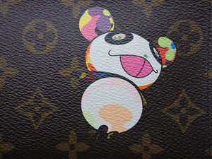 極美品 LOUIS VUITTON ルイ ヴィトン × 村上隆 コラボ 長財布 M61729 パンダ ポルトモネジップ モノグラムキャンバス 中古 4b004650