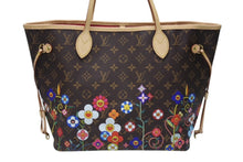 Load image into Gallery viewer, 新品未使用 LOUIS VUITTON ルイヴィトン モノグラム LV × TM ネヴァーフルMM トートバッグ M13271 村上隆 ブラウン ゴールド金具 中古 4b004653