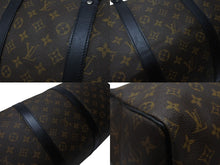 画像をギャラリービューアに読み込む, LOUIS VUITTON ルイヴィトン キーポル バンドリエール55 ボストンバッグ M56714 モノグラムマカサー ブラウン 美品 中古 4b004666