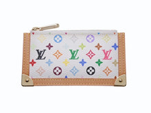 Load image into Gallery viewer, 新品同様 LOUISVUITTON ルイヴィトン ポシェットクレコインケース M92655 モノグラムマルチカラー 村上隆 ホワイト 中古 4b004676