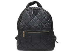 CHANEL シャネル リュック ココクーン キルティング A92559 24番台 ナイロン レザー ブラック シルバー金具 美品 中古 4b004680