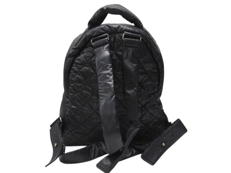 CHANEL Rucksack Cococoon Quilting A92559 24th series Nylon Leather Black Silver hardware Good Condition Used 4b004680