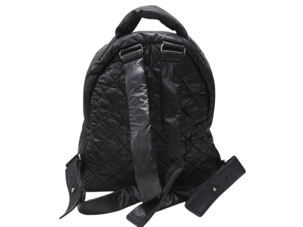 CHANEL シャネル リュック ココクーン キルティング A92559 24番台 ナイロン レザー ブラック シルバー金具 美品 中古 4b004680