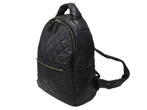 CHANEL シャネル リュック ココクーン キルティング A92559 24番台 ナイロン レザー ブラック シルバー金具 美品 中古 4b004680