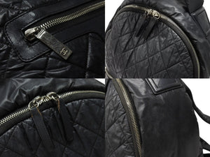 CHANEL シャネル リュック ココクーン キルティング A92559 24番台 ナイロン レザー ブラック シルバー金具 美品 中古 4b004680
