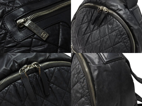 CHANEL シャネル リュック ココクーン キルティング A92559 24番台 ナイロン レザー ブラック シルバー金具 美品 中古 4b004680