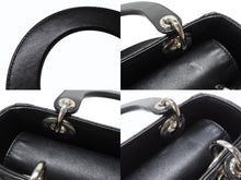 Load image into Gallery viewer, Christian Dior クリスチャンディオール Lady Dior レディディオール スモール 2WAYバッグ カナージュ ブラック シルバー金具 美品 中古 4b004684