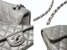 Load image into Gallery viewer, CHANEL シャネル ミニマトラッセ20 Sフラップ Sチェーンショルダーバッグ 24番台 ココマーク キャビアスキン シルバー 美品 中古 4b004685