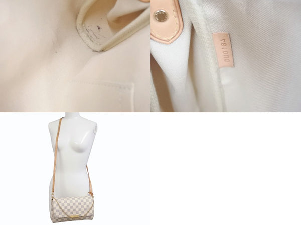 LOUIS VUITTON ルイヴィトン ショルダーバッグ N41277 フェイボリットPM ダミエ アズール ホワイト ゴールド金具 美品 中古 4b004689