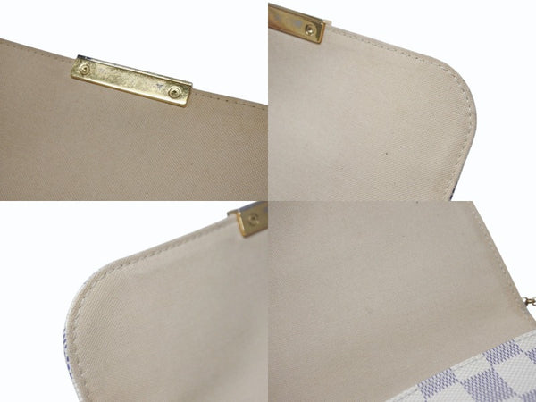 LOUIS VUITTON ルイヴィトン ショルダーバッグ N41277 フェイボリットPM ダミエ アズール ホワイト ゴールド金具 美品 中古 4b004689