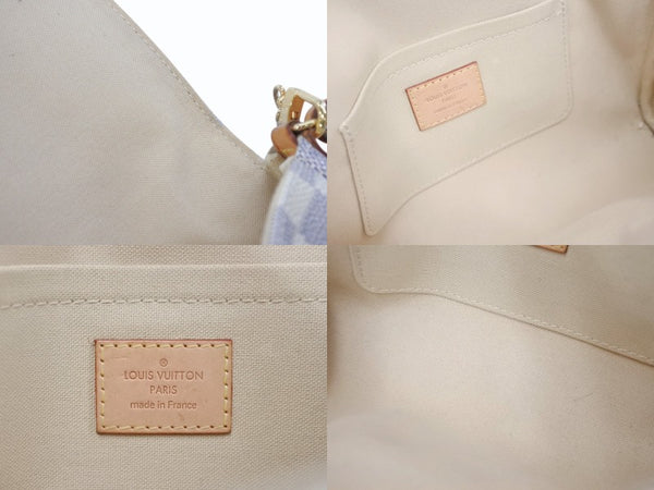 LOUIS VUITTON ルイヴィトン ショルダーバッグ N41277 フェイボリットPM ダミエ アズール ホワイト ゴールド金具 美品 中古 4b004689